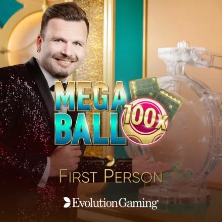 First Person Mega Ball logo by Evolution at Alf Casino